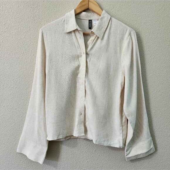 Divided Tops - Divided H&M Linen Blend Shirt
